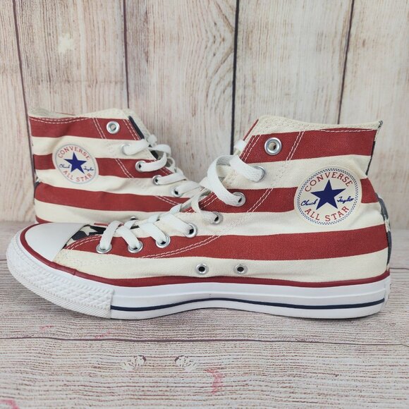 Converse All Star American Flag Shoes Chuck High Top Mens Size 9 USA Sneakers - Picture 5 of 8